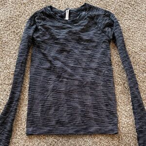 Athleta Charcoal and Black Long Sleeve Tee
